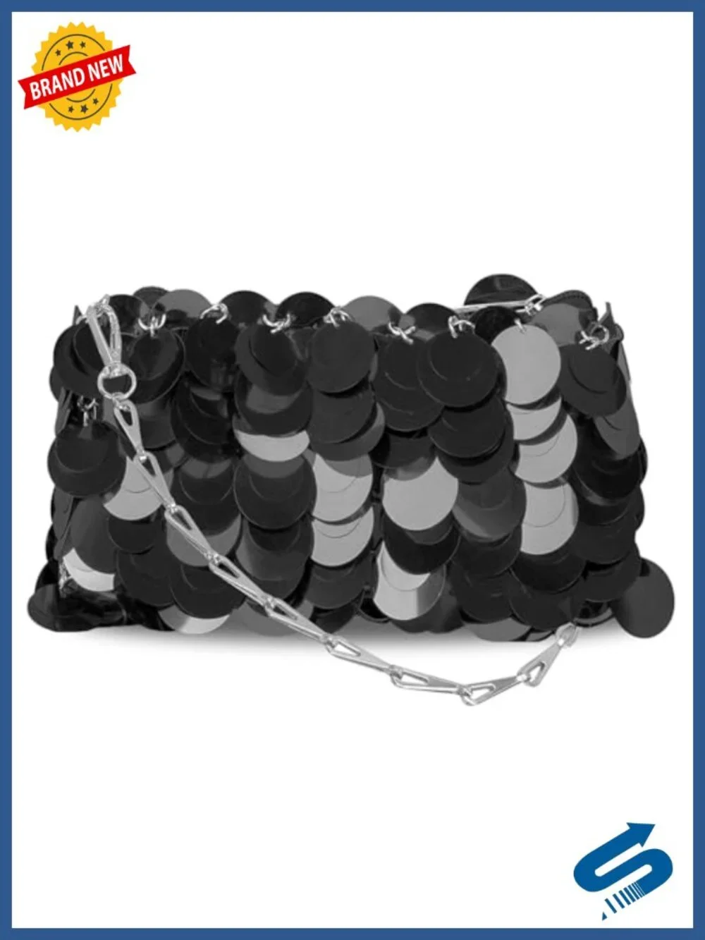 Sequin Mini Shoulder Bag Hand-Stitched Sequin Purse